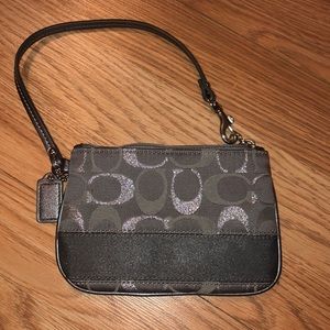 Silver and Grey Coach Wristlet